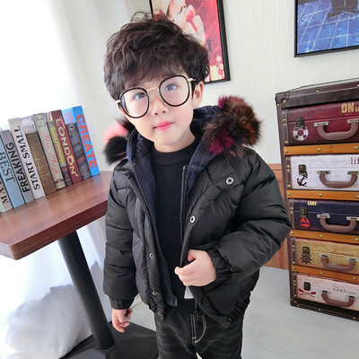 Модерно детско яке за момчета в черен цвят