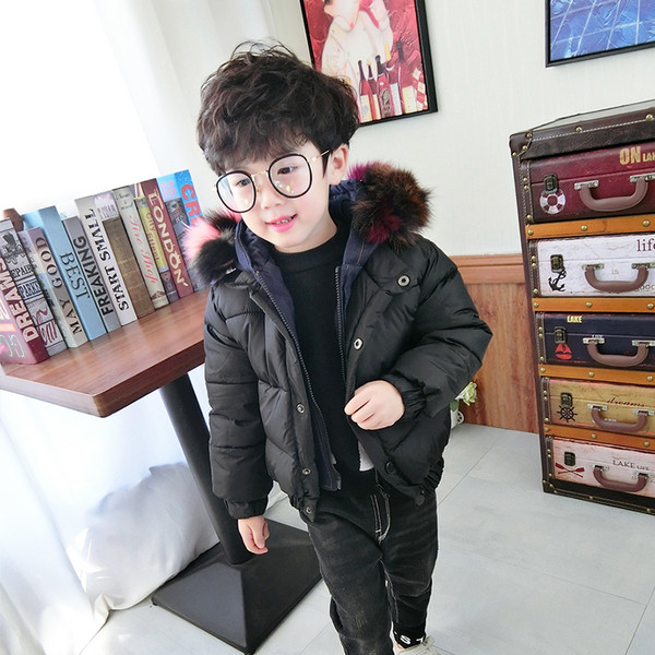 Модерно детско яке за момчета в черен цвят