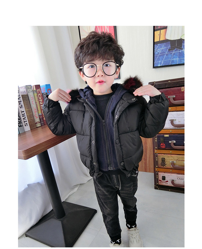 Модерно детско яке за момчета в черен цвят