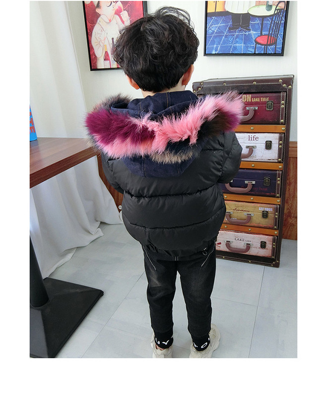 Модерно детско яке за момчета в черен цвят