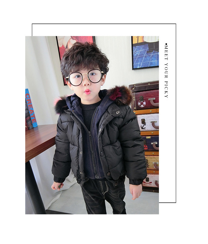 Модерно детско яке за момчета в черен цвят