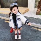 Модерно детско пухено яке за момичета в два цвята