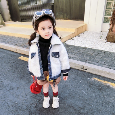 Модерно детско пухено яке за момичета в два цвята