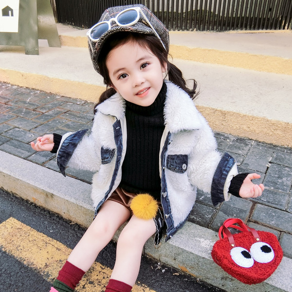 Модерно детско пухено яке за момичета в два цвята