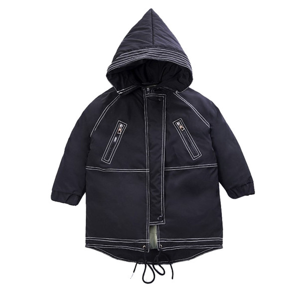 Moдерно детско яке в черен цвят с надписи