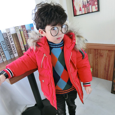 Ежедневно детско яке за момчета в черен и червен цвят