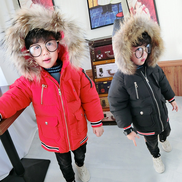 Ежедневно детско яке за момчета в черен и червен цвят