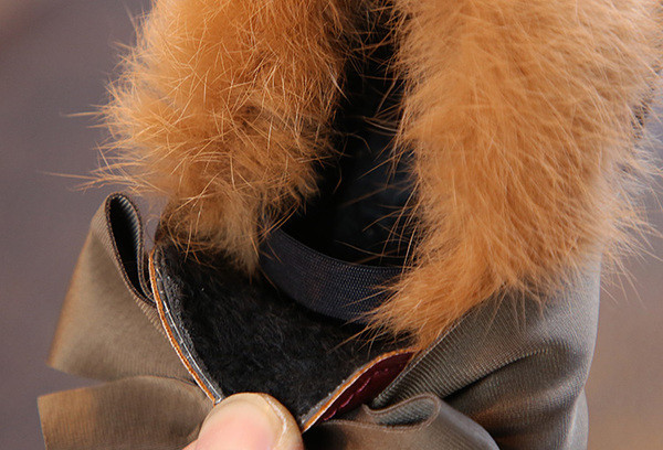 Детски боти за момичета от еко кожа с пух в три цвята