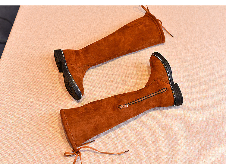 Детски ботуши за момичета в черен и кафяв цвят