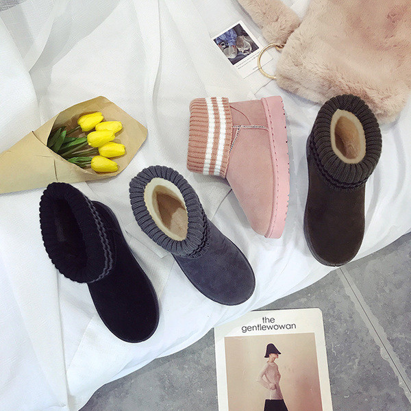 Топли дамски боти от еко велур в няколко цвята