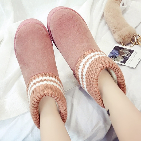 Топли дамски боти от еко велур в няколко цвята