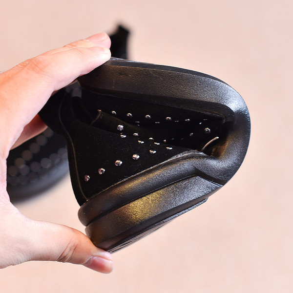 Детски стилни боти за момичета с метална декорация в три цвята