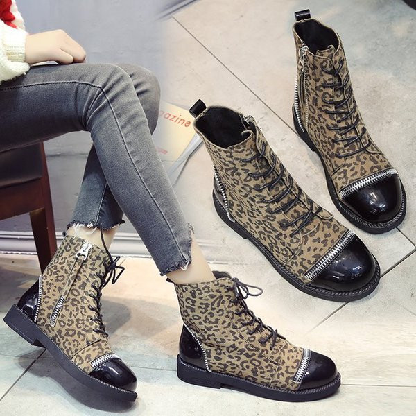 Модерни дамски боти с ципове и връзки в три цвята