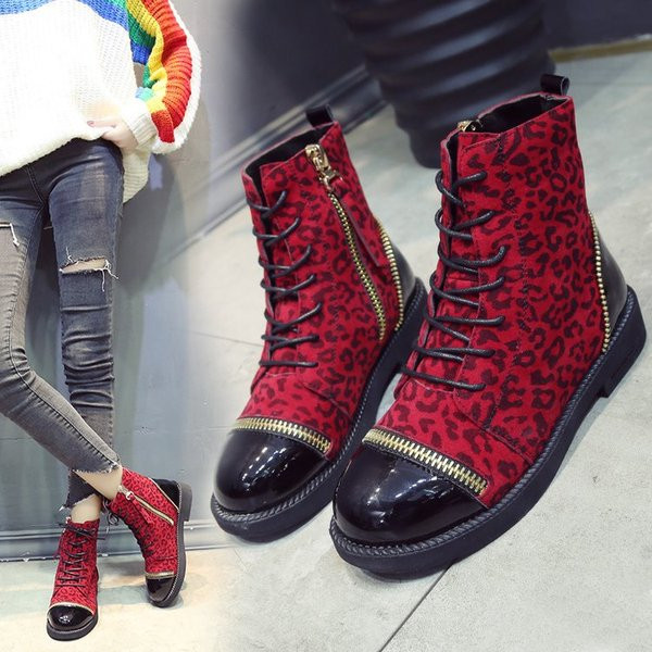 Модерни дамски боти с ципове и връзки в три цвята