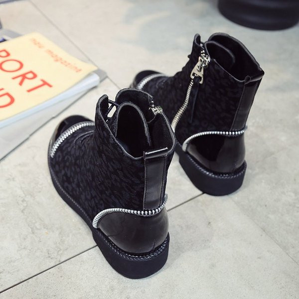 Модерни дамски боти с ципове и връзки в три цвята