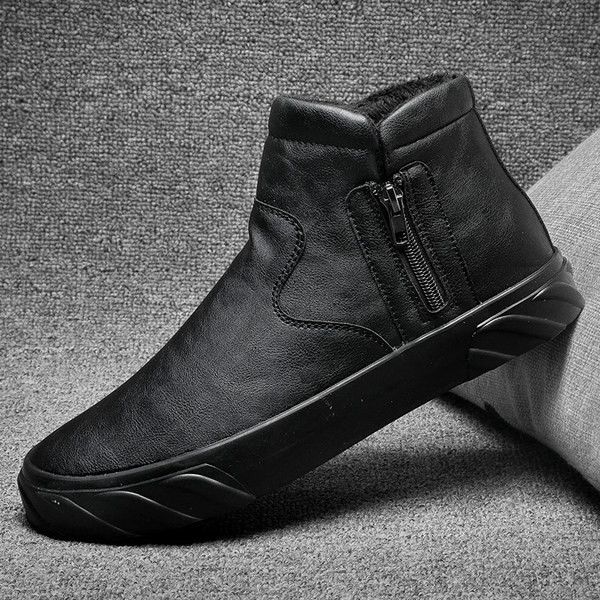 Модерни мъжки ботуши от еко кожа с мека потплата 