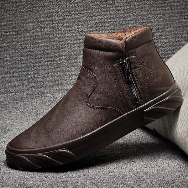 Модерни мъжки ботуши от еко кожа с мека потплата 