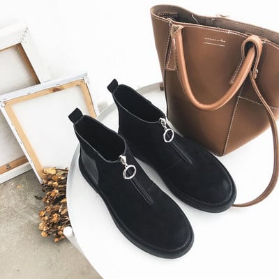 Ежедневни дамски боти с цип в два цвята