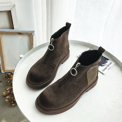 Ежедневни дамски боти с цип в два цвята