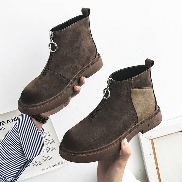 Ежедневни дамски боти с цип в два цвята