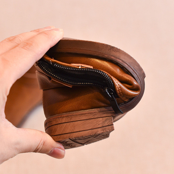 Детски боти за момичета от еко кожа в три цвята