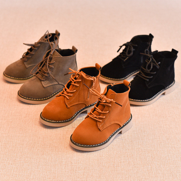 Детски зимни боти за момичета с връзки в три цвята