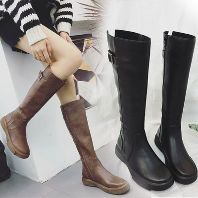 Χειμερινές μπότες κυρίες σε οικολογικό δέρμα σε μαύρο και καφέ χρώμα
