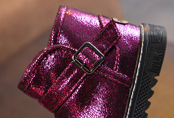 Детски топли боти за момичета в лилав, син и черен цвят