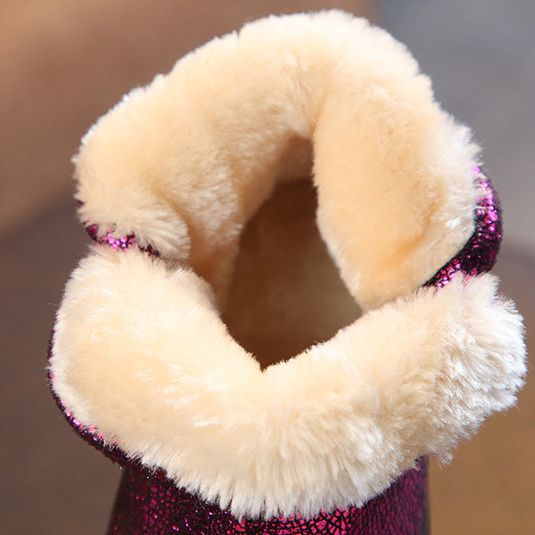 Детски топли боти за момичета в лилав, син и черен цвят