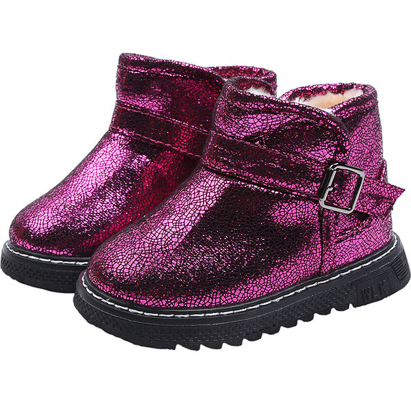 Детски топли боти за момичета в лилав, син и черен цвят