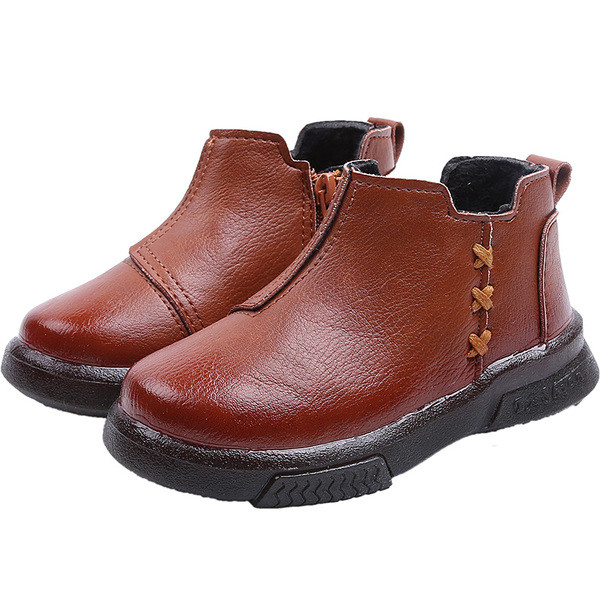 Детски боти за момичета от еко кожа в черен, кафяв и червен цвят