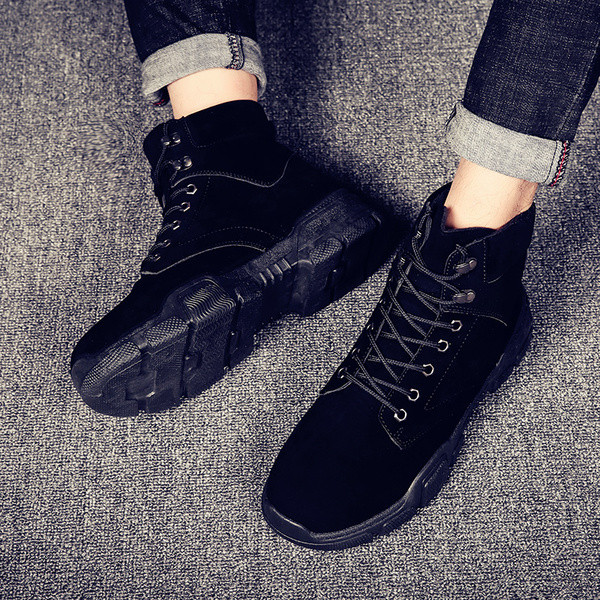 Moдерни мъжки ботуши в три цвята с мека потплата