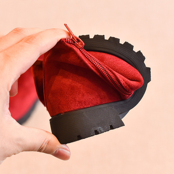 Детски модерни боти с панделка в три цвята