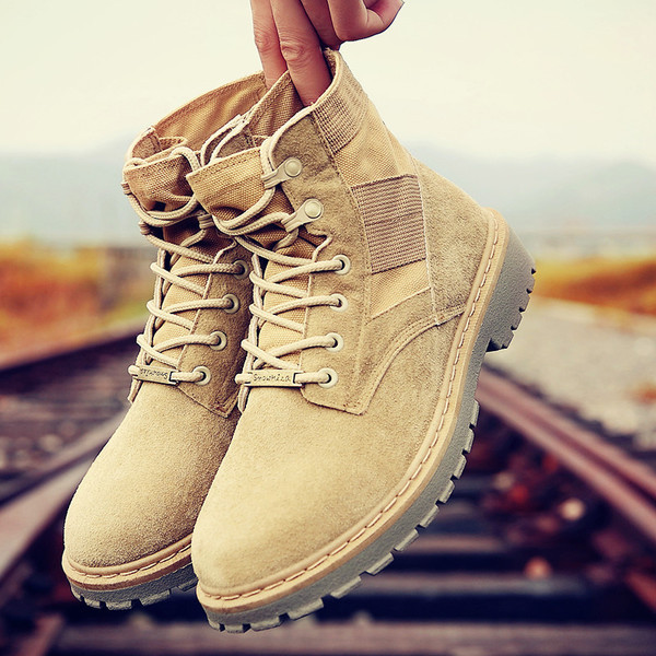 Ежедневни мъжки ботуши с връзки в черен и кафяв цвят