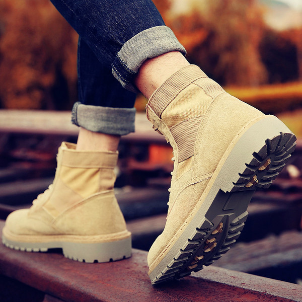 Ежедневни мъжки ботуши с връзки в черен и кафяв цвят