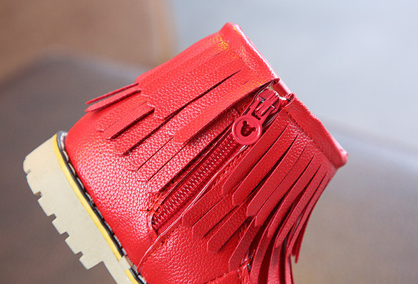 Детски боти от еко кожа за момичета в черен, червен и розов цвят