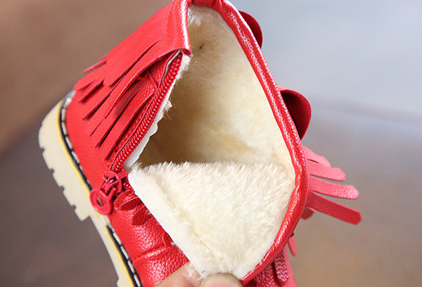 Детски боти от еко кожа за момичета в черен, червен и розов цвят