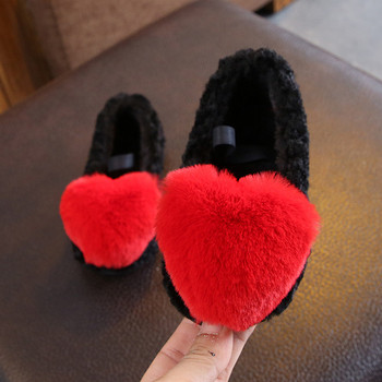 Παιδικές αφράτες μπότες για κορίτσια με καρδιά σε τρία χρώματα