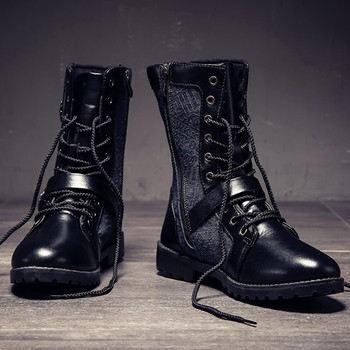 Κομψές ανδρικές μπότες σε μαύρο χρώμα