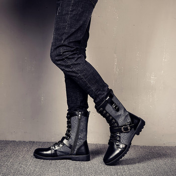 Κομψές ανδρικές μπότες σε μαύρο χρώμα