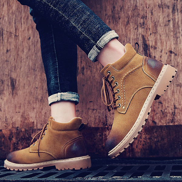 Модерни мъжки ботуши в три цвята от еко велур