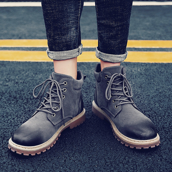 Модерни мъжки ботуши в три цвята от еко велур