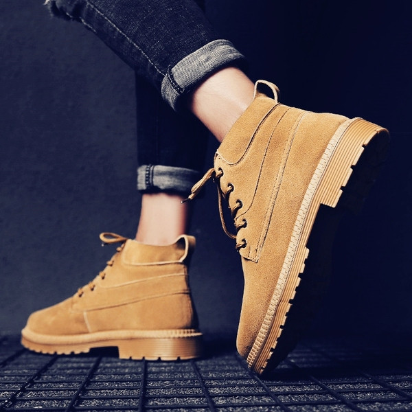 Елегантни мъжки ботуши от еко велур в три цвята