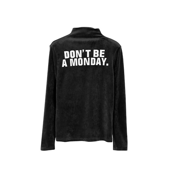 Топла черна дамска блуза с дълъг ръкав и  надпис