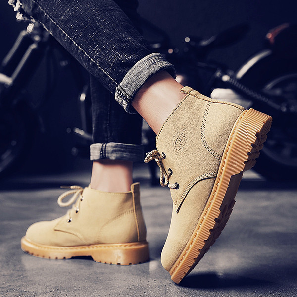 Мъжки модерни ботуши от еко велур в два цвята