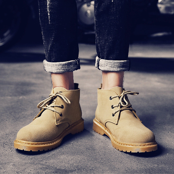 Мъжки модерни ботуши от еко велур в два цвята