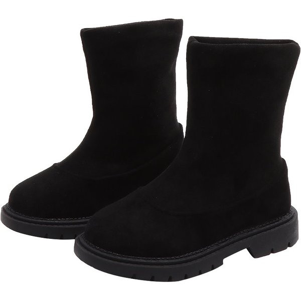 Детски ботуши за момичета с груба подметка в три цвята