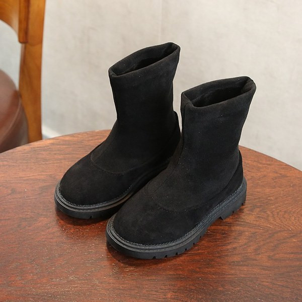 Детски ботуши за момичета с груба подметка в три цвята