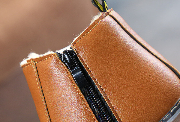 Детски боти за момичета от еко кожа в черен, червен и кафяв цвят