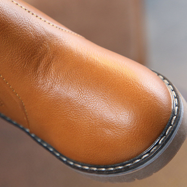 Детски боти за момичета от еко кожа в черен, червен и кафяв цвят